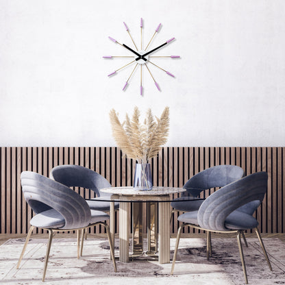 Comnox - Silent Wall Clock - Vintage – Stille tijdweergave – 58 cm – Roestvrij staal – Plug Inn – zilver, zwart, goud, multicolor