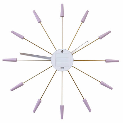 Comnox - Silent Wall Clock - Vintage – Stille tijdweergave – 58 cm – Roestvrij staal – Plug Inn – zilver, zwart, goud, multicolor