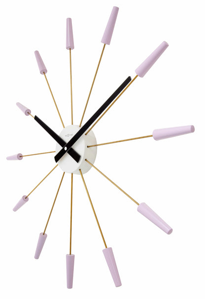 Comnox - Silent Wall Clock - Vintage – Stille tijdweergave – 58 cm – Roestvrij staal – Plug Inn – zilver, zwart, goud, multicolor