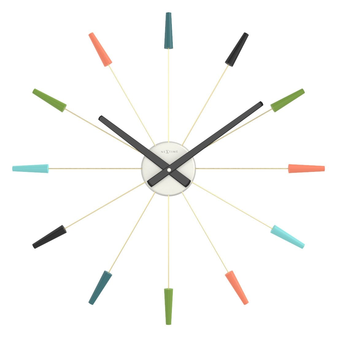 NeXtime Plug Inn Wandklok - Design zonder cijfers - 58cm Roestvrij Staal