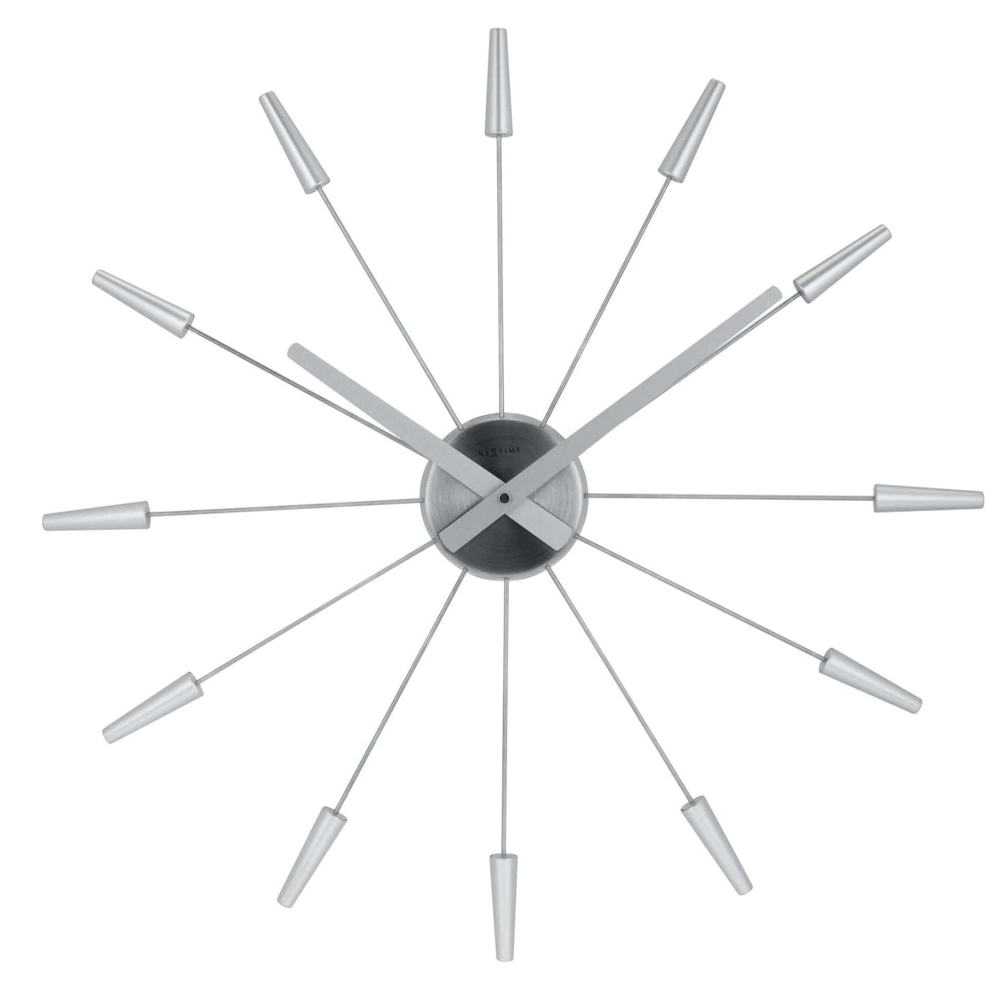 NeXtime Plug Inn Wandklok - Design zonder cijfers - 58cm Roestvrij Staal