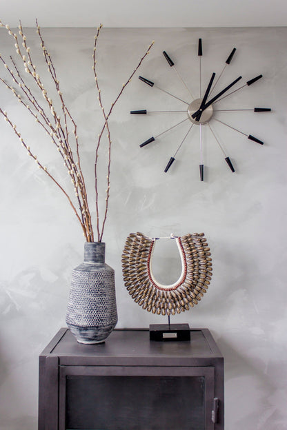 Comnox - Silent Wall Clock - Vintage – Stille tijdweergave – 58 cm – Roestvrij staal – Plug Inn – zilver, zwart, goud, multicolor