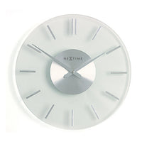 Comnox - Wall Clock - Strakke tijdweergave voor een moderne leefruimte - Stil, veilig en eenvoudig te monteren - 26 cm diameter - Transparant aluminium - Silent movement