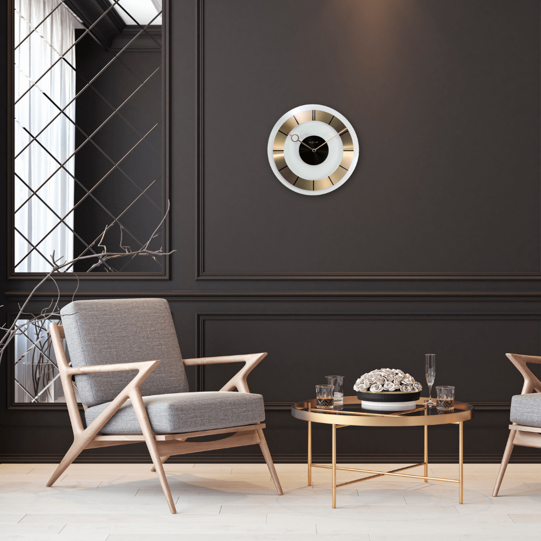 NeXtime Retro Wandklok - Tijdloos 60s Design - Aluminium & Glas