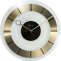 NeXtime Retro Wandklok - Tijdloos 60s Design - Aluminium & Glas
