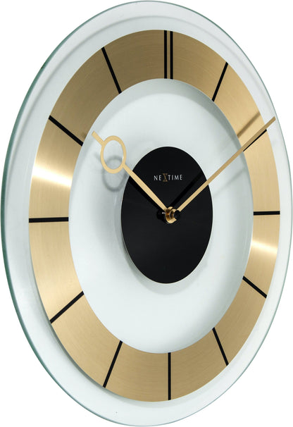 NeXtime Retro Wandklok - Tijdloos 60s Design - Aluminium & Glas