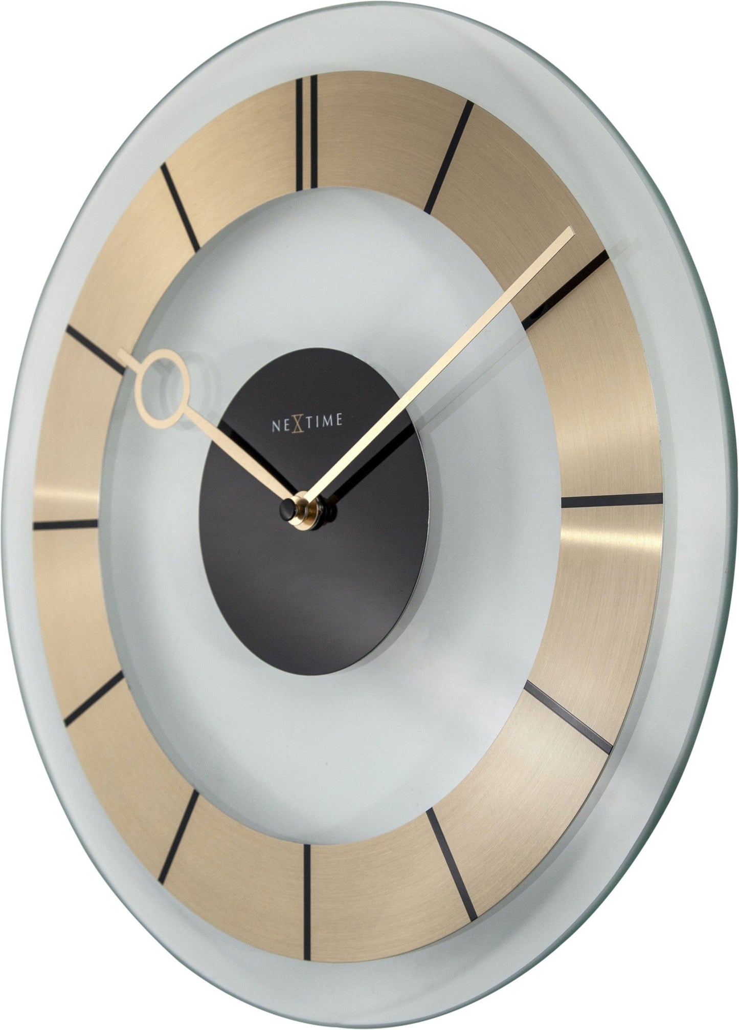 NeXtime Retro Wandklok - Tijdloos 60s Design - Aluminium & Glas