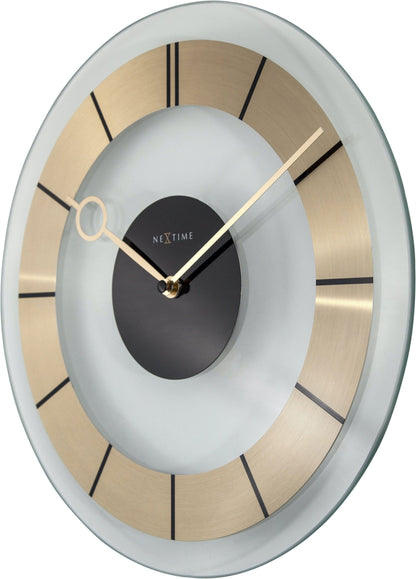 NeXtime Retro Wandklok - Tijdloos 60s Design - Aluminium & Glas