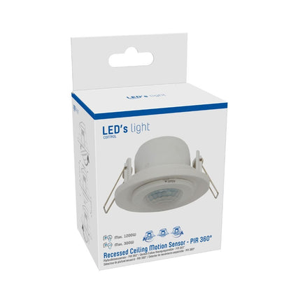 LED's Light Inbouw Bewegingsmelder - 0 tot 1200W - Detectiebereik van 8 meter
