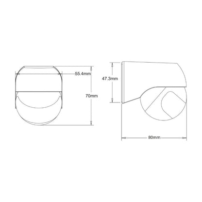LED's Light 2-in-1 Bewegingsmelder met 12 meter bereik - Voor binnen & buiten - Wandmontage - Wit