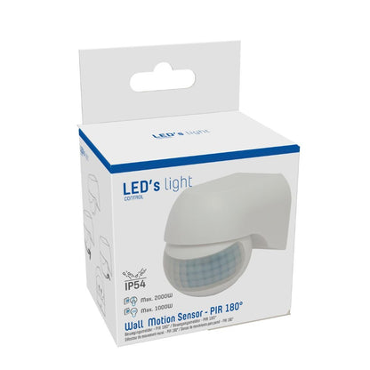 LED's Light 2-in-1 Bewegingsmelder met 12 meter bereik - Voor binnen & buiten - Wandmontage - Wit