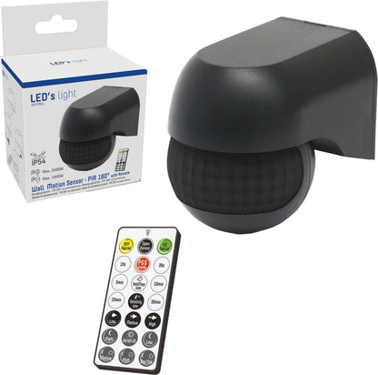 LED's Light 2-in-1 Bewegingsmelder met Afstandsbediening - Detecteert schemer en beweging - Zwart