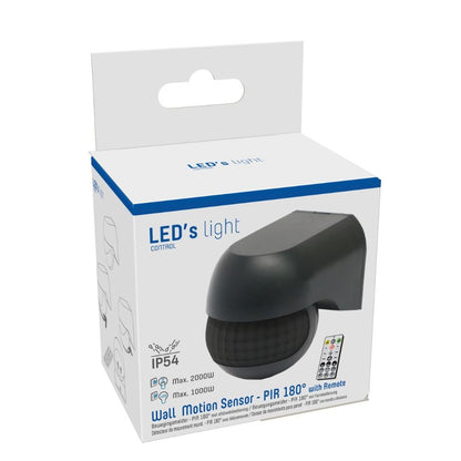 LED's Light 2-in-1 Bewegingsmelder met Afstandsbediening - Detecteert schemer en beweging - Zwart