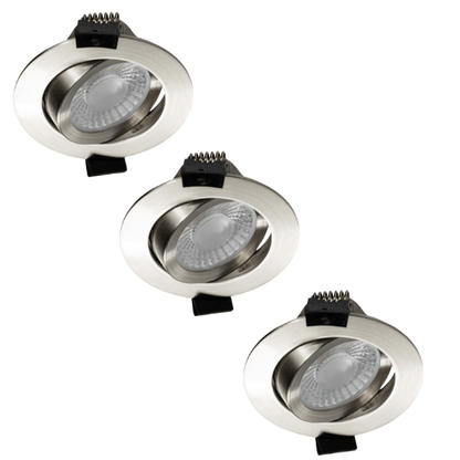 3 PACK - LED's Light PRO downlight inbouwspot Ø 68mm - Kantelbaar - Spatwaterdicht - Dim to Warm - RVS