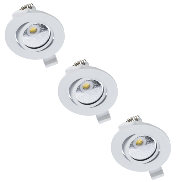 3 PACK - LED's Light PRO Inbouwspot 68 mm - Indoor & Outdoor - 3 lichtkleuren - Dimbaar licht - Wit