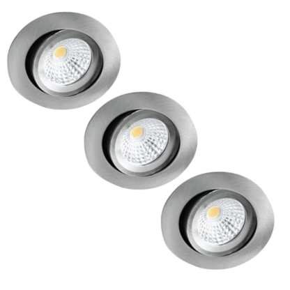 Comnox - LED Inbouwspot Nikkel - DimToWarm Licht met Warm Wit, Kantelbaar en Dimbaar – Ø68mm – IP44 – Voor Binnen- & Buitenruimtes