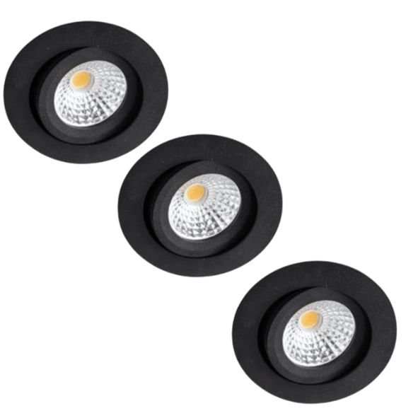 Comnox - DimToWarm LED Inbouwspot Zwart - Dimbaar Warm Wit Licht - Ø68mm Kantelbaar - IP44