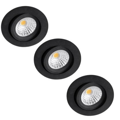 Comnox - DimToWarm LED Inbouwspot Zwart - Dimbaar Warm Wit Licht - Ø68mm Kantelbaar - IP44