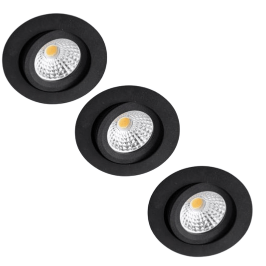 Comnox - DimToWarm LED Inbouwspot Zwart - Dimbaar Warm Wit Licht - Ø68mm Kantelbaar - IP44