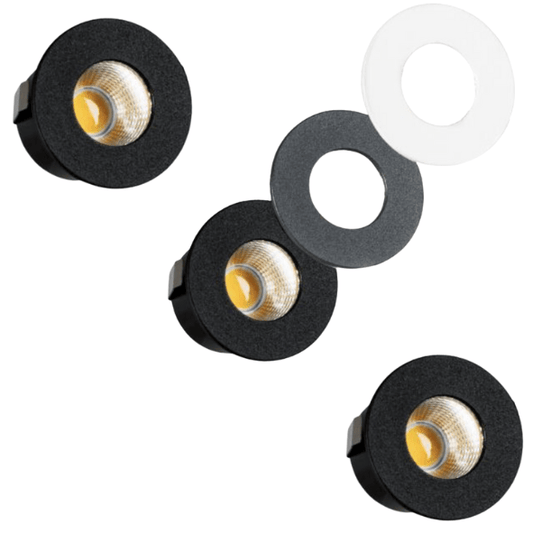Comnox - LED's Light PRO Mini Inbouwspot 3 cm - Dimbaar Licht voor Veranda en Badkamer - 220 Lumen – 3,5 W – IP54 – Warm Wit 2700K – 1800K – Grijs/Zwart/Wit