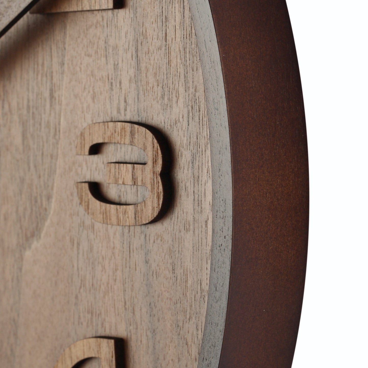 NeXtime Wood Wood Medium - Natuurlijke uitstraling - Houten wandklok 35 cm