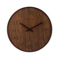 NeXtime Wood Wood Medium - Natuurlijke uitstraling - Houten wandklok 35 cm