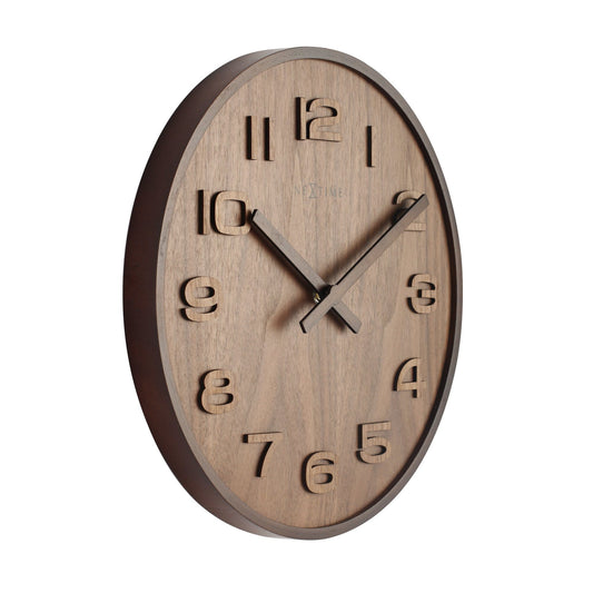 Comnox - Wood Wood Medium - Wandklok met houtwerk - Duurzaam design - Houten wijzers - 35 cm - tijdsgevoel