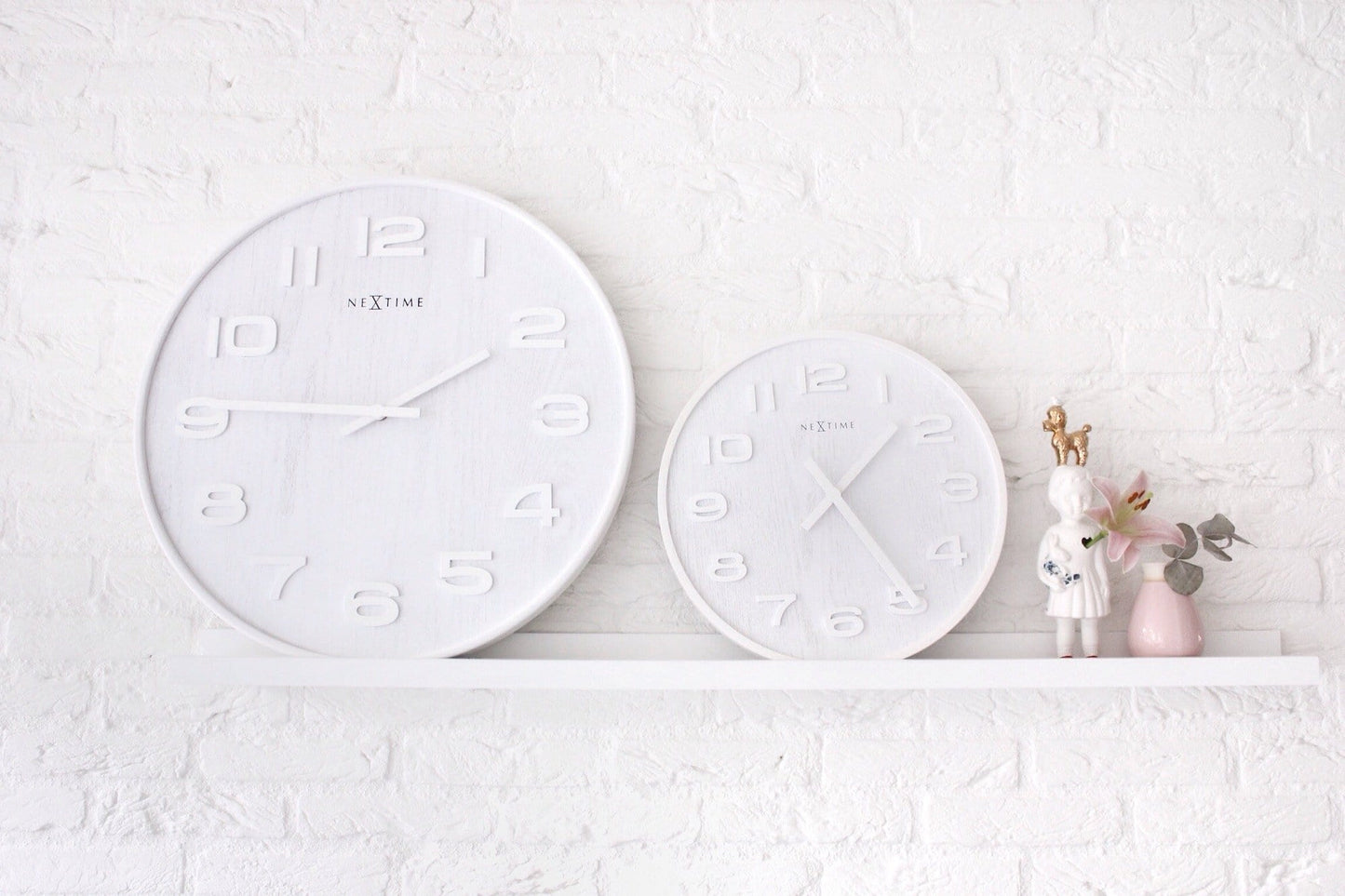 NeXtime Wood Wood - Uniek Design met Natuurlijk Hout - 35 cm