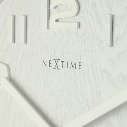 NeXtime Wood Wood - Uniek Design met Natuurlijk Hout - 35 cm