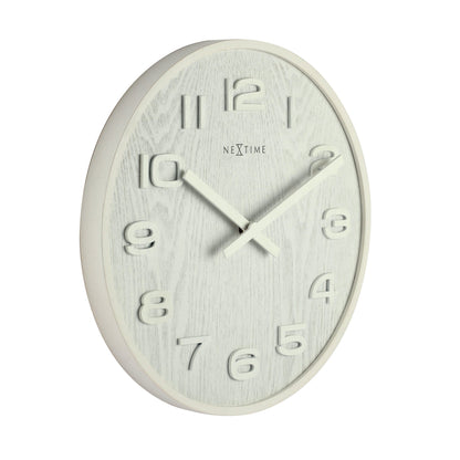 NeXtime Wood Wood - Uniek Design met Natuurlijk Hout - 35 cm
