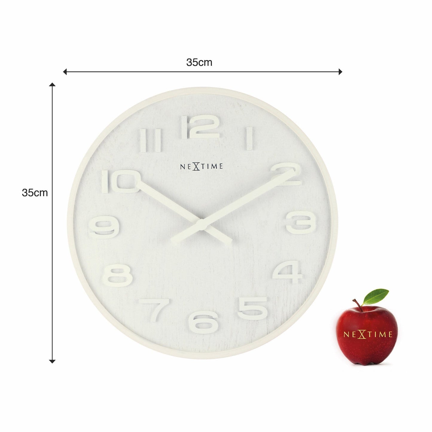 NeXtime Wood Wood - Uniek Design met Natuurlijk Hout - 35 cm