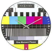 Comnox - Testpage Dome - Klassieke wandklok met stille beweging - Geen tikgeluid - Ø35cm - Multicolor - glas - silent - wall clock