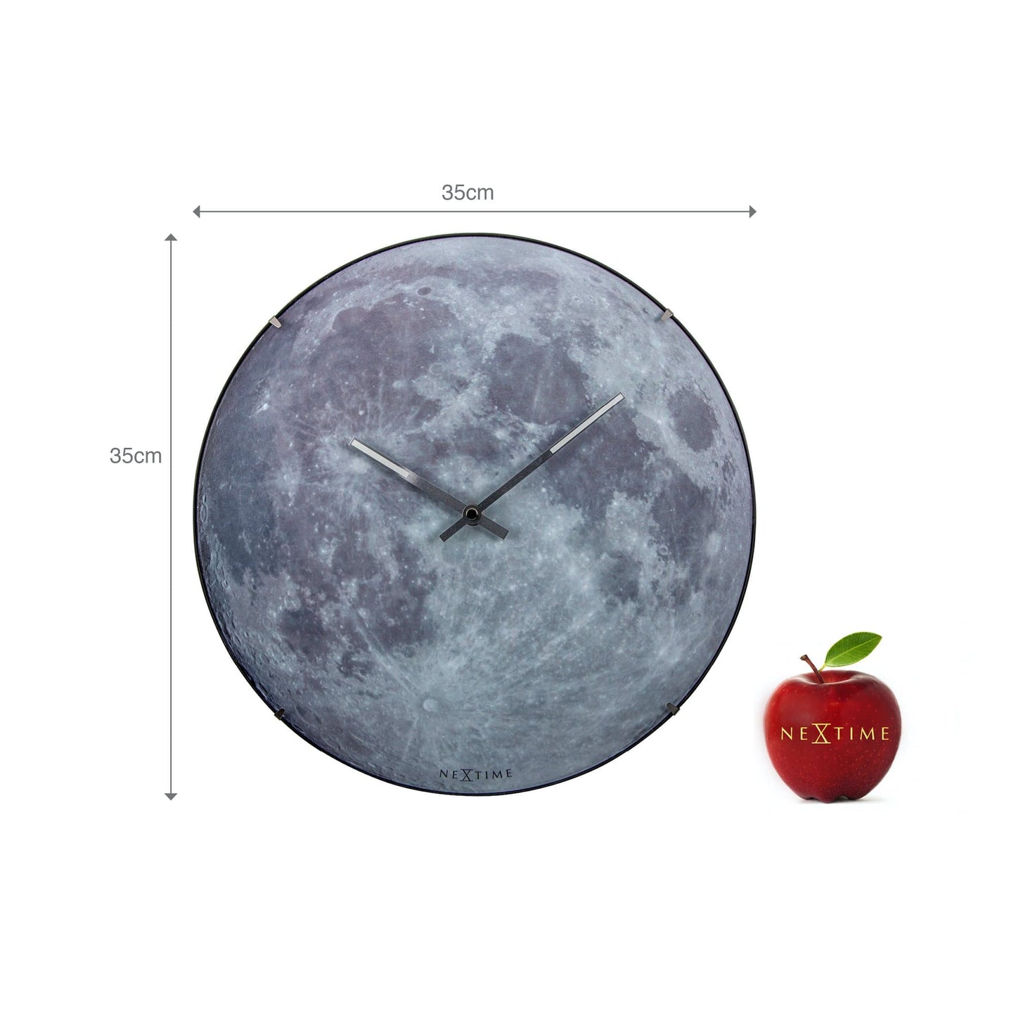 Comnox - NeXtime Moon Dome Wandklok - Lichtgevende maanmotief - 35 cm