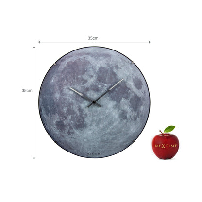 Comnox - NeXtime Moon Dome Wandklok - Lichtgevende maanmotief - 35 cm