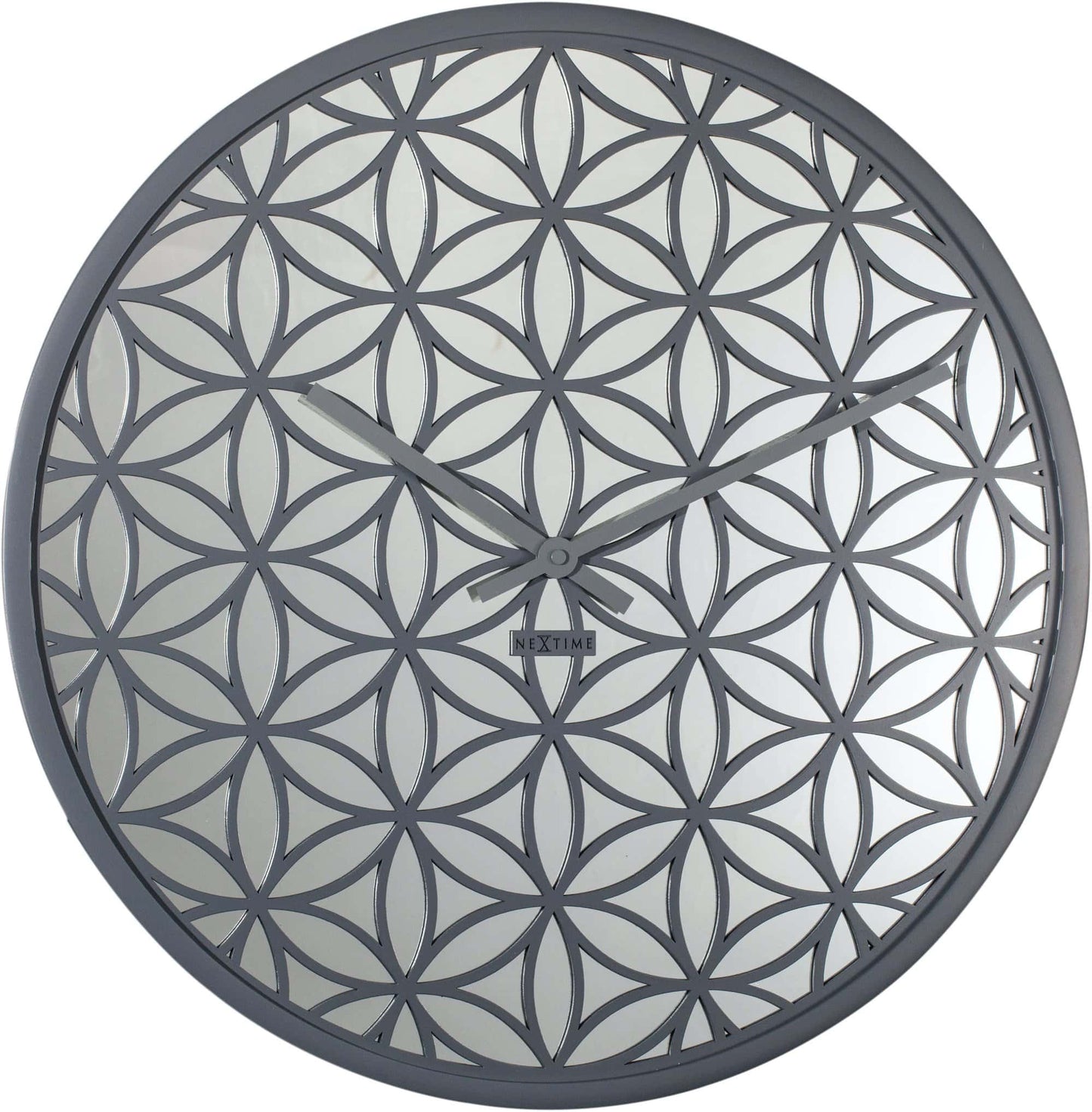 NeXtime Bella Mirror - Decoratieve Wandklok met Spiegelglas - 50 cm
