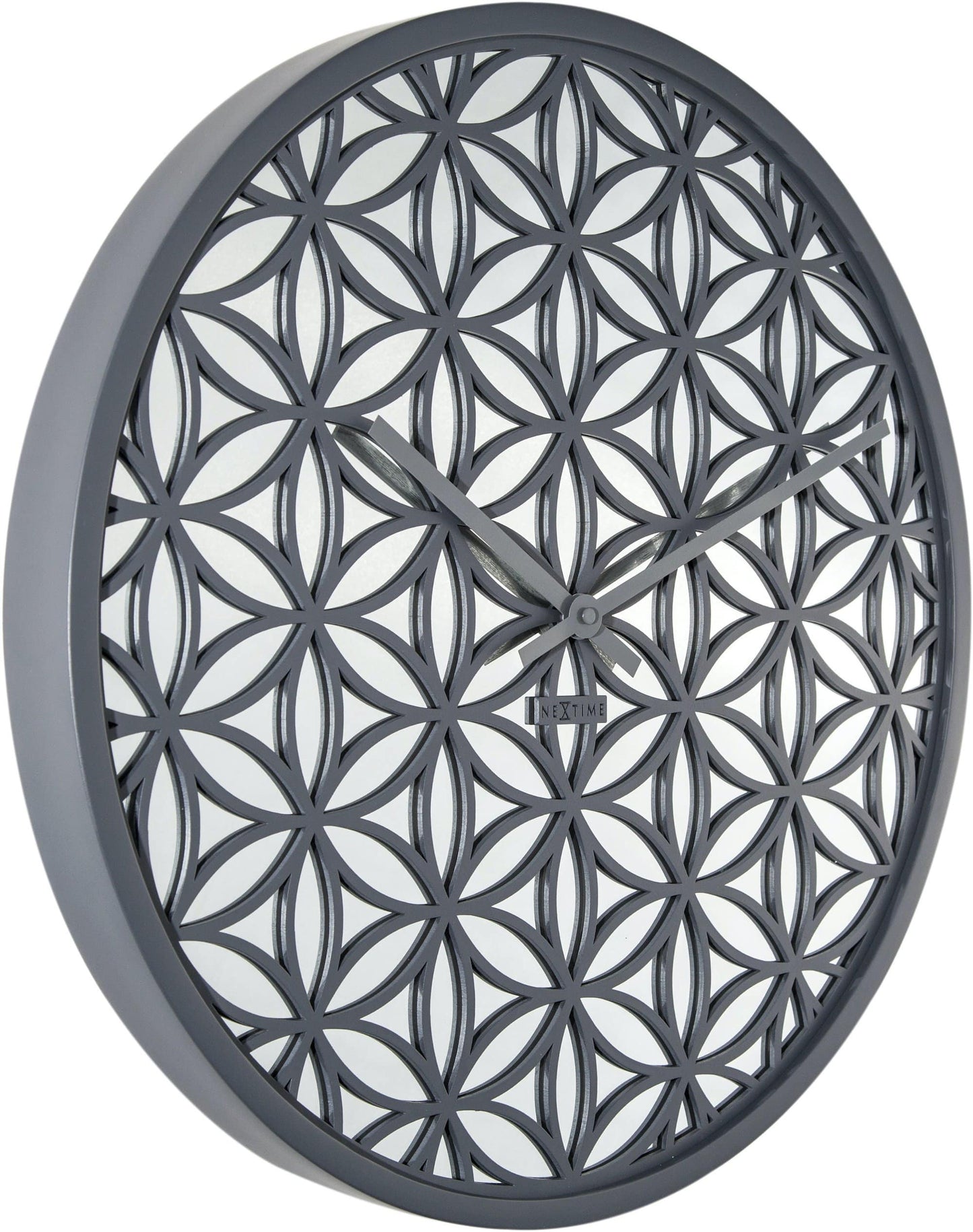 NeXtime Bella Mirror - Decoratieve Wandklok met Spiegelglas - 50 cm