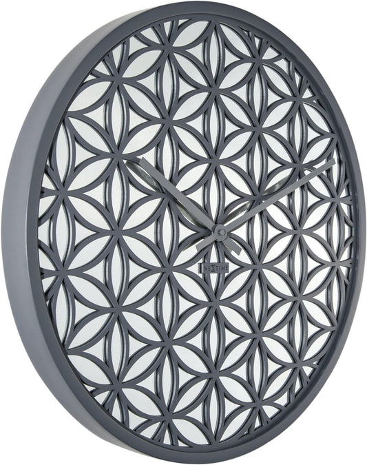 Comnox - NeXtime Bella Mirror - Decoratieve Wandklok met Spiegelglas - 50 cm
