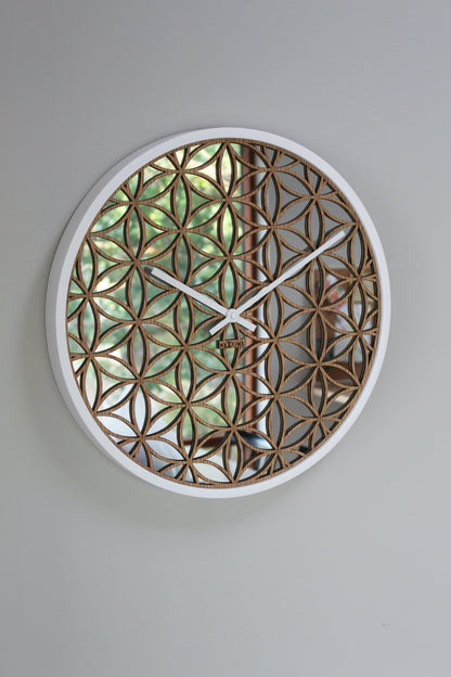 NeXtime Bella Mirror - Decoratieve Wandklok met Spiegelglas - 50 cm