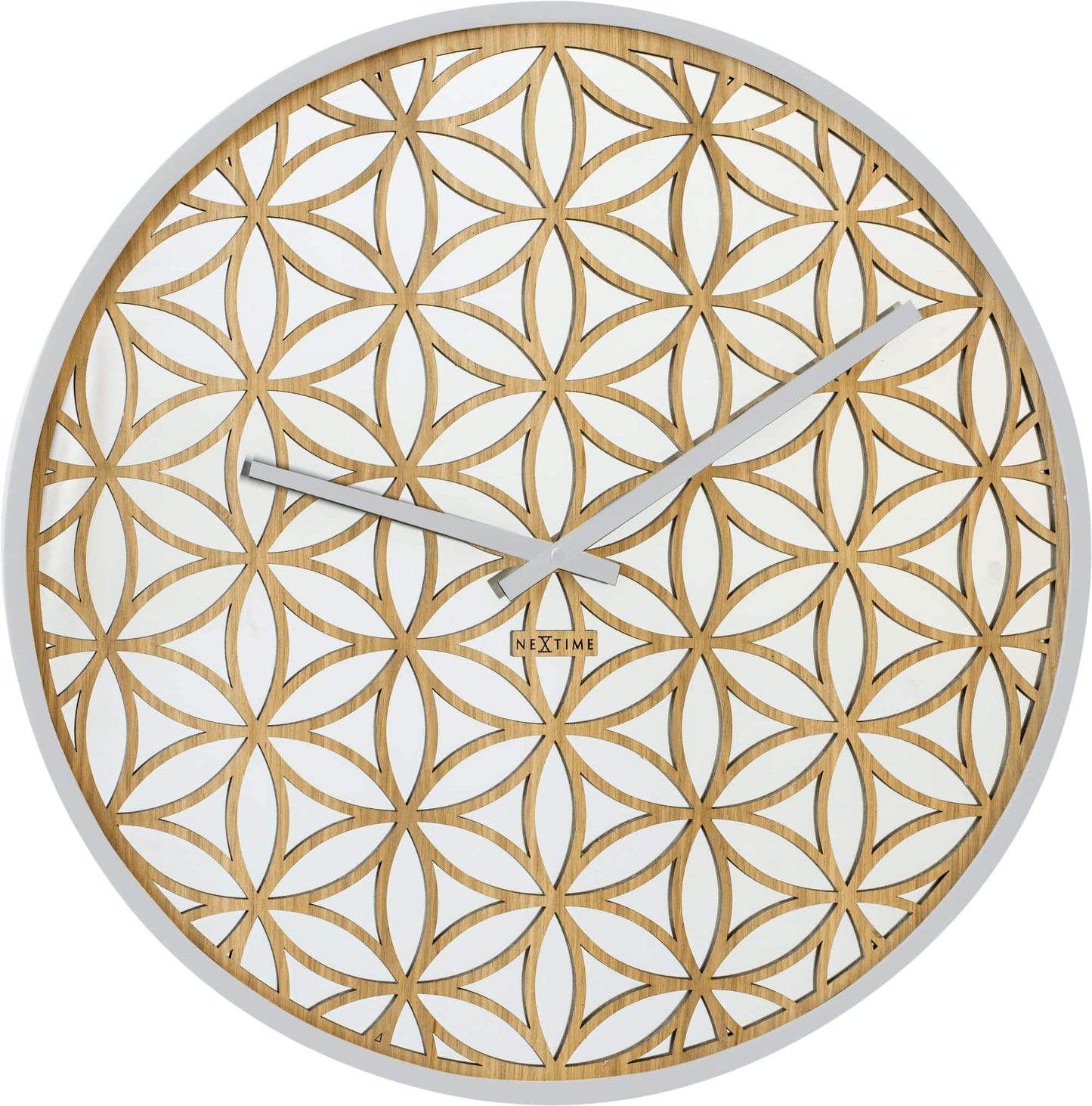 NeXtime Bella Mirror - Decoratieve Wandklok met Spiegelglas - 50 cm
