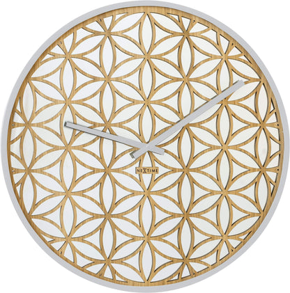 NeXtime Bella Mirror - Decoratieve Wandklok met Spiegelglas - 50 cm