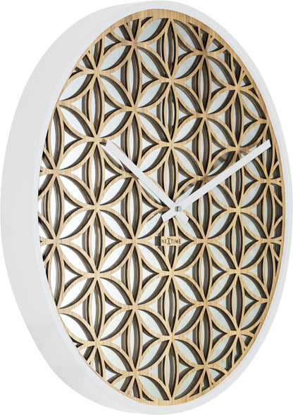 NeXtime Bella Mirror - Decoratieve Wandklok met Spiegelglas - 50 cm