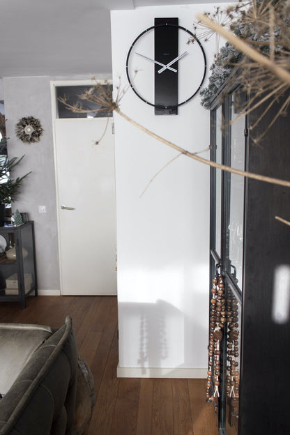 NeXtime Carl - Minimalistisch design met hout en staal - Zwart