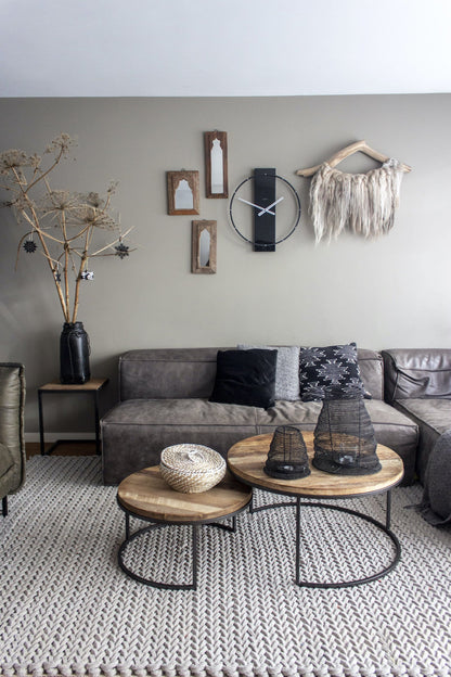 NeXtime Carl - Minimalistisch design met hout en staal - Zwart