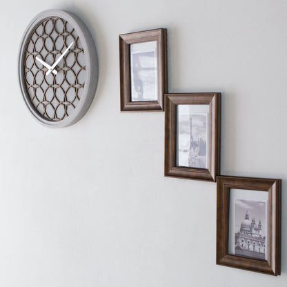 NeXtime Concreto Love - Stijlvolle wandklok zonder tikken - 39 cm Grijs