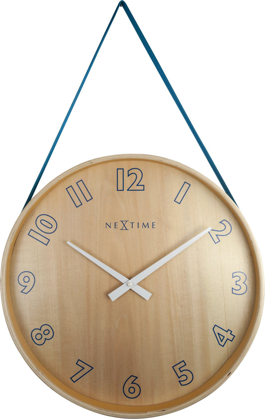 Comnox - NeXtime Loop Big - Stille wandklok met design - Hout en Textiel