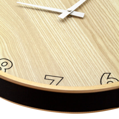 NeXtime Loop Big - Stille wandklok met design - Hout en Textiel