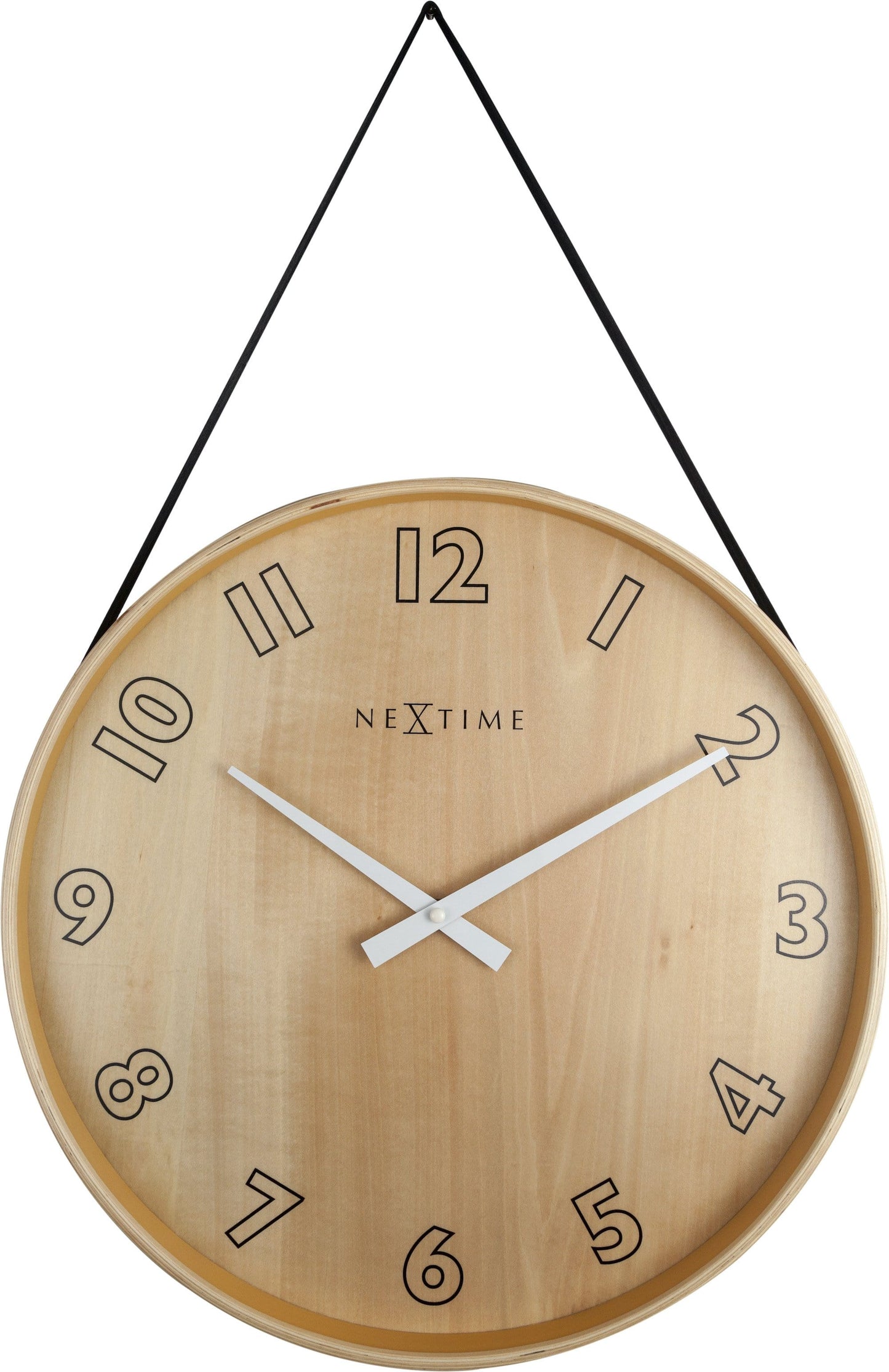 NeXtime Loop Big - Stille wandklok met design - Hout en Textiel