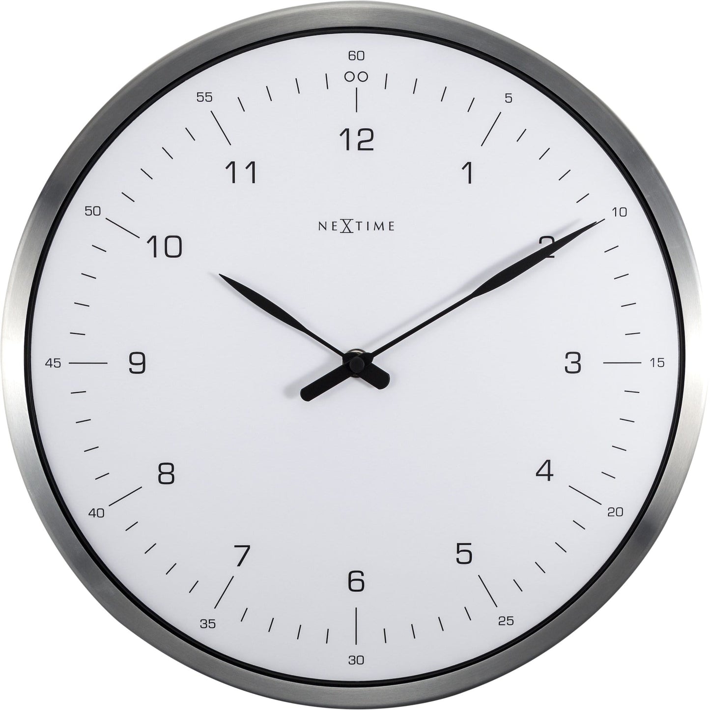 NeXtime 60 Minutes - Stille Wandklok met Koepelglas - 33 cm