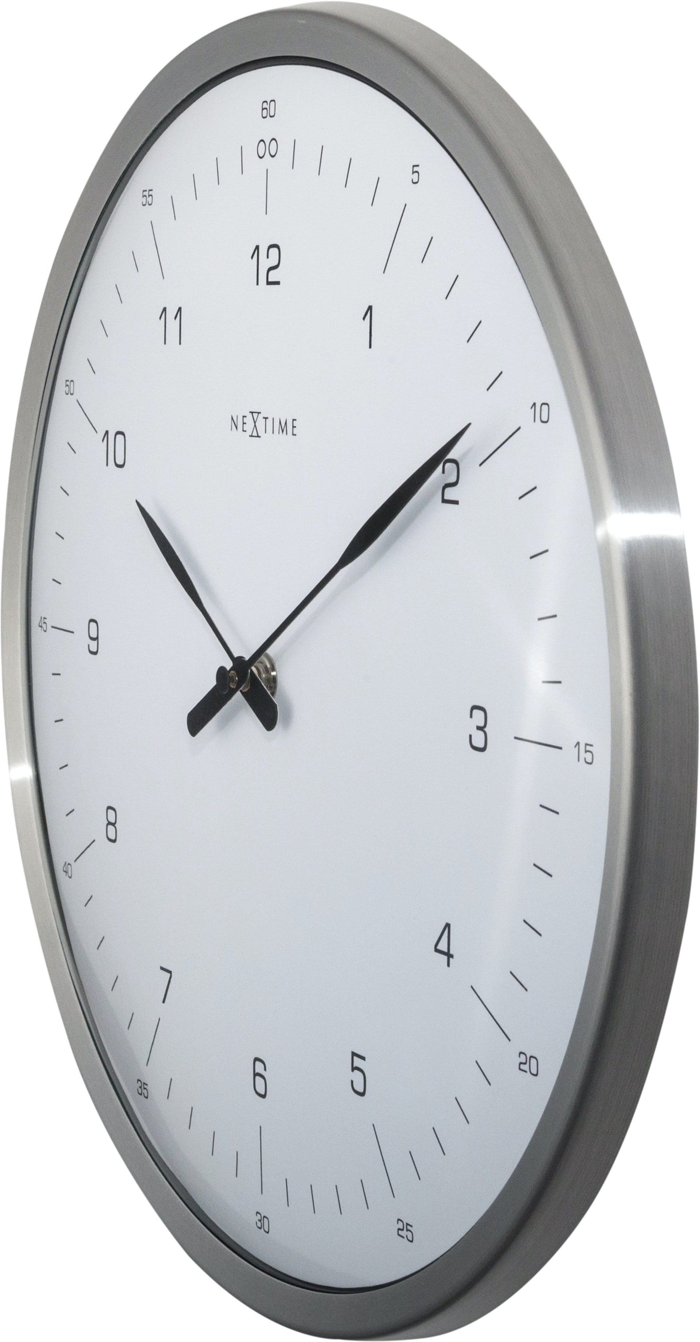 NeXtime 60 Minutes - Stille Wandklok met Koepelglas - 33 cm