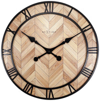 Comnox - NeXtime Roman Vintage - Stijlvolle Wandklok - Hout en Metaal